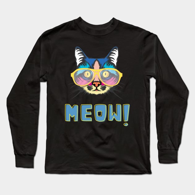 Swag of colorful cat Long Sleeve T-Shirt by Purrfect Shop